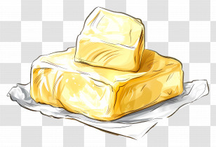 Butter - Yellow Butter On Paper Illustration Transparent PNG