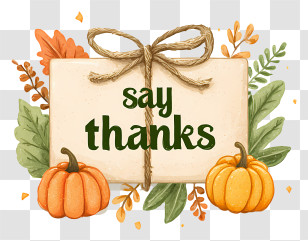 Say Thanks - Say Thanks Pumpkin Card Transparent PNG