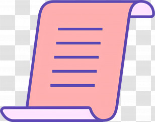 Receipt - Illustrated Pink Scroll Paper Design Transparent PNG