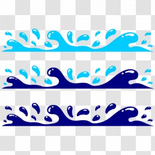 Splash Drop Water Clip Art - Royaltyfree - Wave Border Transparent PNG