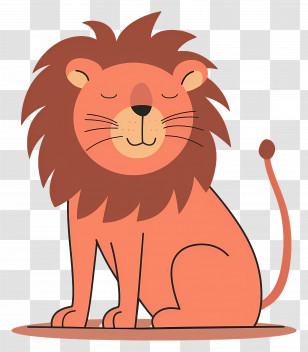 Lion - Cute Lion Cartoon Illustration Transparent PNG