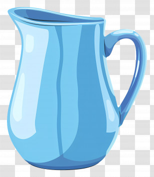 Creamer - Blue Ceramic Pitcher For Stylish Use Transparent PNG