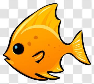 Yellow Fish - Orange Fish Cartoon Illustration Transparent PNG