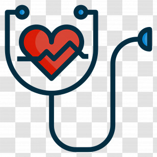 Stethoscope Heart - Stethoscope With Heart Symbol Illustration Transparent PNG