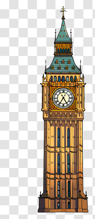 Big Ben - Illustration Of Big Ben Clock Tower In London Transparent PNG