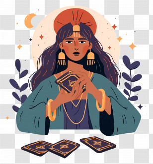 Fortune Teller Woman - Mystical Tarot Card Reader Transparent PNG