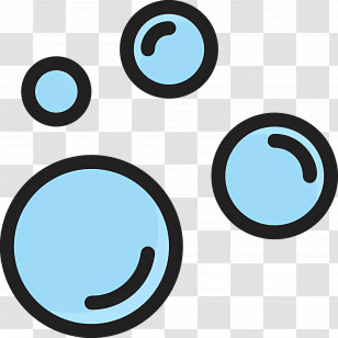 Soap Bubbles - Blue Cartoon Bubbles Design Transparent PNG