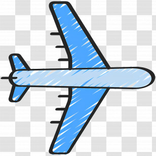 Aeroplane - Simple Blue Airplane Illustration Transparent PNG