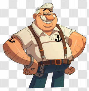 Albert Reynolds - Sailor With Anchor Tattoos Transparent PNG