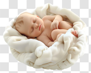 Newborn - Peaceful Sleeping Baby On Soft Blanket Transparent PNG