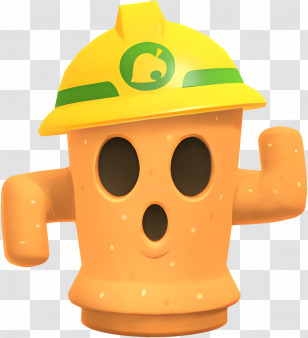 Animal Crossing - Orange Construction Character With Helmet Transparent PNG