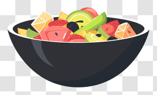 Salad Bowl - Bowl Of Fresh Fruit Salad Transparent PNG
