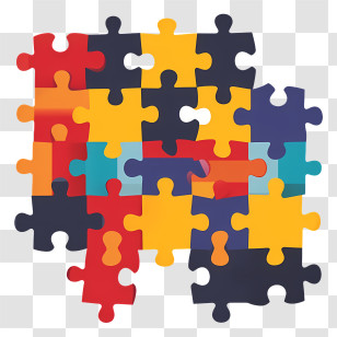Jigsaw Icon - Colorful Puzzle Pieces Illustration Transparent PNG