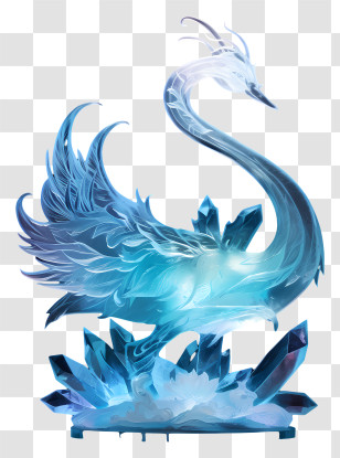 Ice Sculpture Swan - Ice Crystal Swan Sculpture Transparent PNG