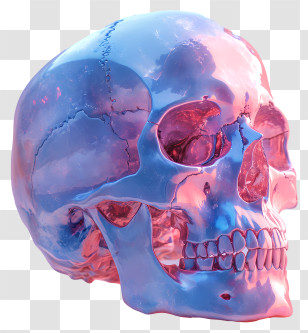 Skull - Reflective Glass Skull Illustration Transparent PNG