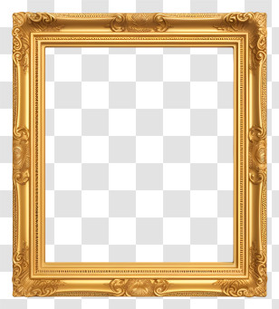 Golden Frame - Golden Ornate Picture Frame Transparent PNG