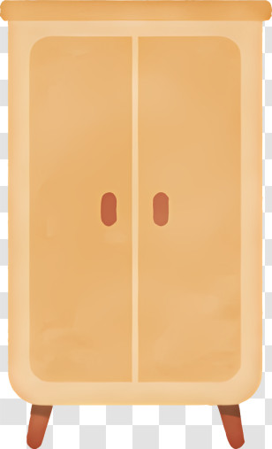 Furniture - Simple Wooden Wardrobe Transparent PNG