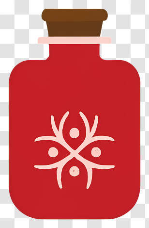 Unfortunately - Red Flask With Decorative Design Transparent PNG