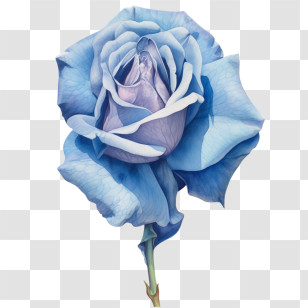 Blue Rose
 - Blue Rose Illustration In Soft Tones Transparent PNG