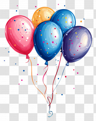 Birthday Balloons - Colorful Party Balloons Transparent PNG