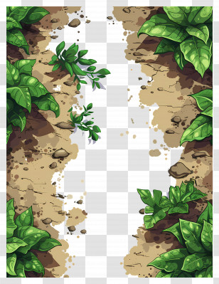 Dirt Path - Garden Path With Green Plants Transparent PNG