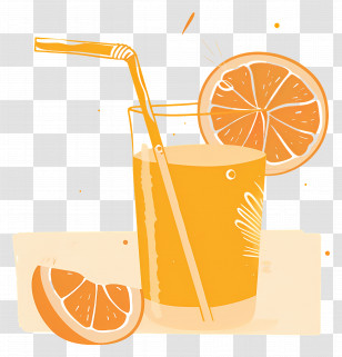 Orange Juice - Refreshing Glass Of Orange Juice Transparent PNG