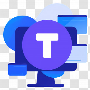 T Logo - Blue T Logo With Computer Screens Transparent PNG