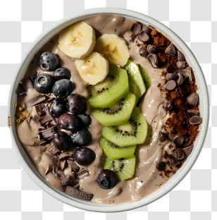 Food Bowl - Healthy Smoothie Bowl With Fruits And Toppings Transparent PNG
