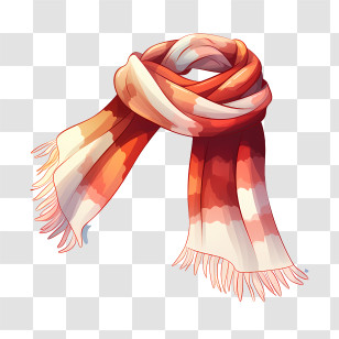 Scarf Day - Warm Knitted Scarf In Red And White Transparent PNG