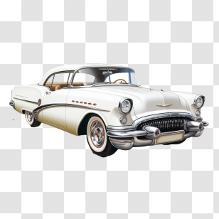Vintage Car - Classic White Vintage Car Illustration Transparent PNG