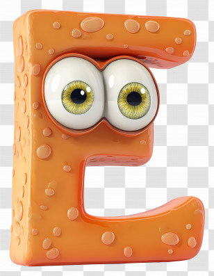 Funny Letter E - Orange Bubbly Letter E Transparent PNG