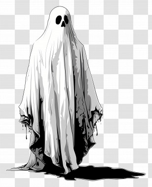 Ghost - Spooky Ghost Figure With White Sheet Illustration Transparent PNG