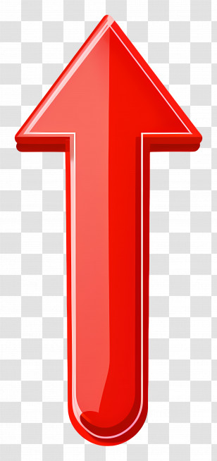 Red Arrow Up - Red Up Arrow Transparent PNG