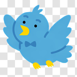 Clipart - Adorable Blue Bird Cartoon Transparent PNG
