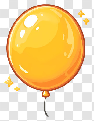 Cartoon Gold Balloon - Shiny Yellow Balloon Transparent PNG