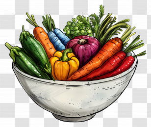 Bowl Of Vegetables - Bowl Of Fresh Vegetables Illustration Transparent PNG