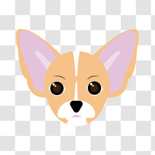 Chihuahua - Adorable Chihuahua Face Cartoon Transparent PNG
