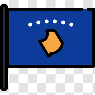 Kosovo Icon - Blue Flag With Yellow Iconic Emblem Transparent PNG