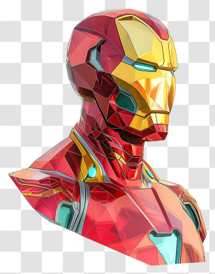 Iron Man - Digital Illustration Of Iron Man Armor Transparent PNG
