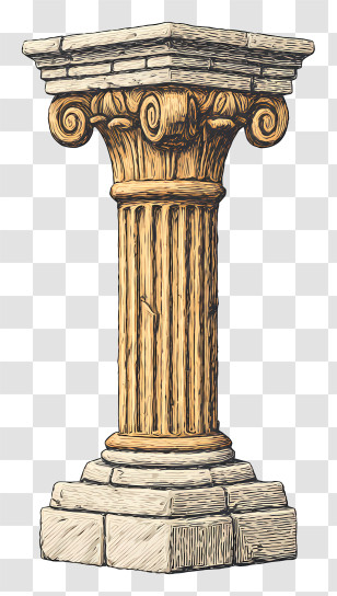 Ancient Temple Pillar - Ancient Column With Classic Design Transparent PNG