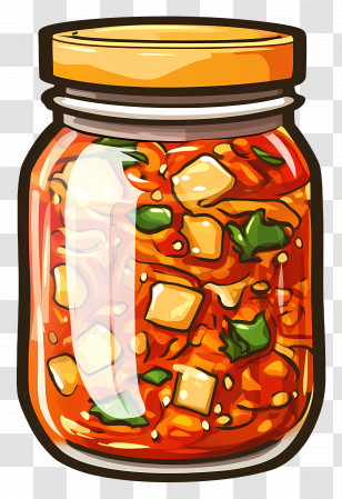 Kimchi Jar - Jar Of Salsa With Vegetables Illustration Transparent PNG