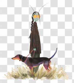 Cartoon Figure - Person Walking Dog Illustration Transparent PNG