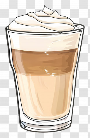 Macchiato Coffee - Latte With Whipped Cream Illustration Transparent PNG