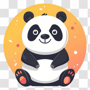 Cartoon Panda - Adorable Cartoon Panda Illustration Transparent PNG