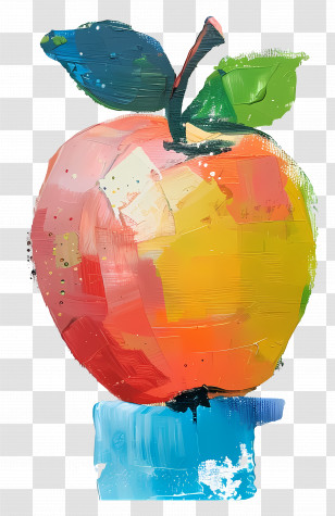 Oil Painting - Colorful Apple Painting Transparent PNG