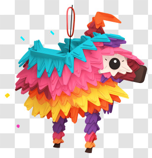 Colorful Penguin - Colorful Sheep Pinata For Festive Celebrations Transparent PNG