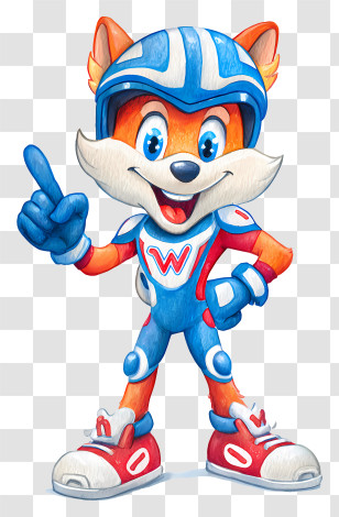 Fox Mascot - Energetic Fox Superhero Mascot Transparent PNG
