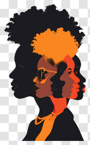 Black History Month - Colorful Silhouettes Of Faces Transparent PNG