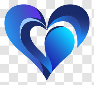 Emoji - Blue Heart Shape With Gradient Effect Transparent PNG