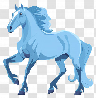 Horse - Majestic Blue Horse Illustration Transparent PNG